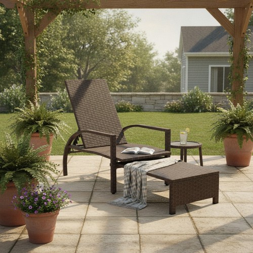 Rattan sun lounger outdoor - lounger,