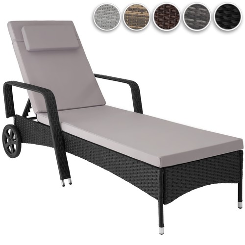 Aluminium rattan lounger - rattan,