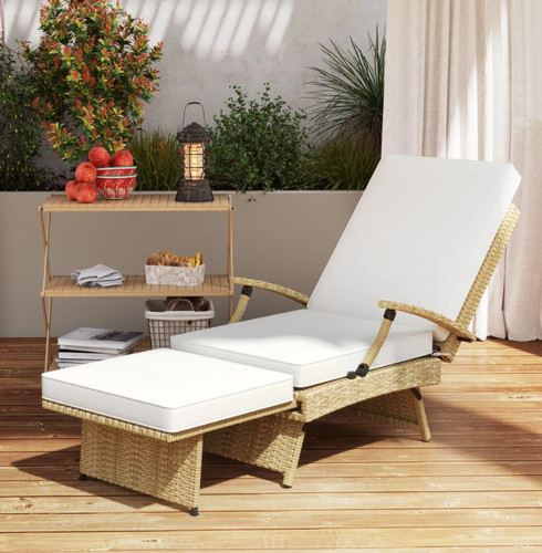 Rattan sun lounger patio - sun,