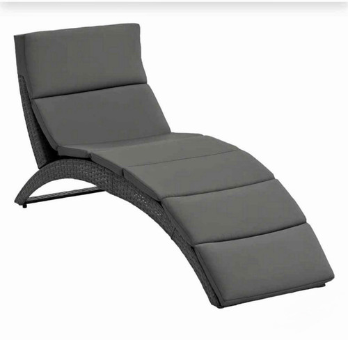 Grey reclining rattan - grey, patio
