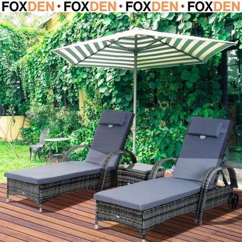 Pieces rattan sun loungers - pieces,