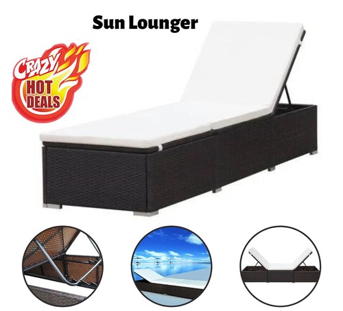 Poly rattan sun lounger - poly,