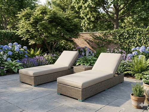 Sun lounger bed rattan wicker - bed,