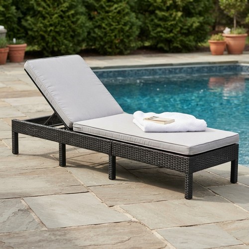 Rattan sun lounger garden - sun,