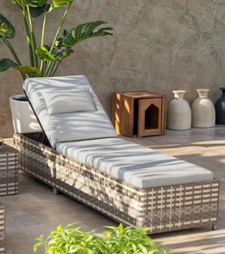 Vancouver rattan sun lounger - sun,