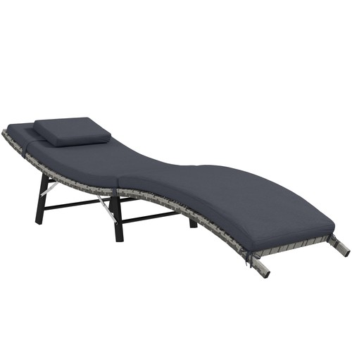 Rattan folding sun lounger - folding,