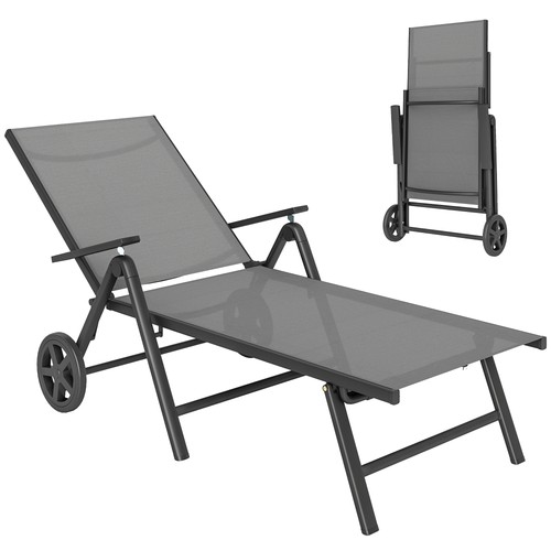 Outsunny folding sun lounger - folding,