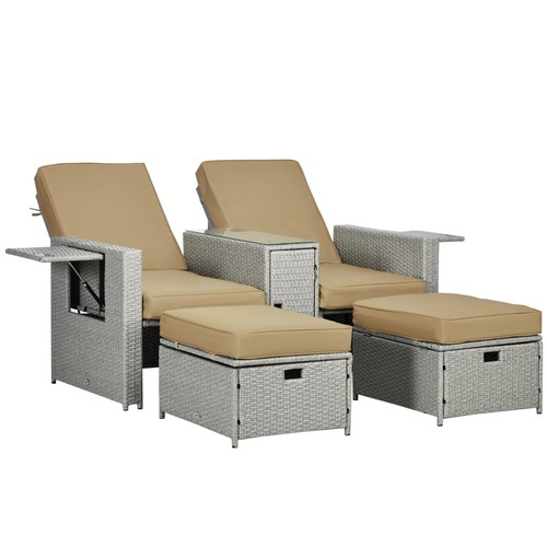 Outsunny 5pc rattan sun - 5pc,