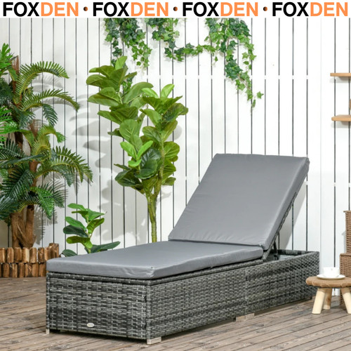 Adjustable rattan patio chaise - rattan,