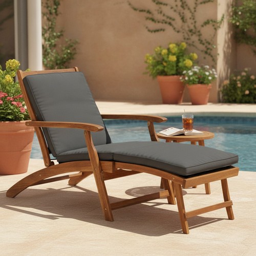 Rattan sun lounger - sun, folding