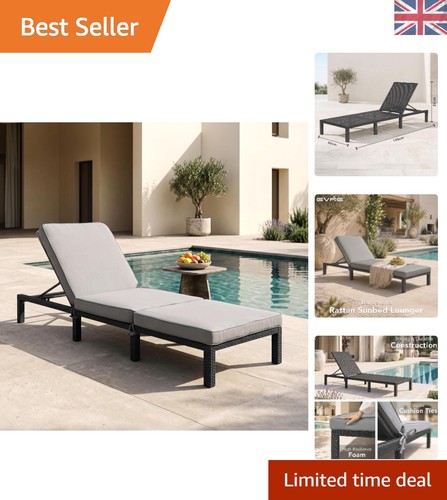 Barcelona rattan sun lounger - rattan,