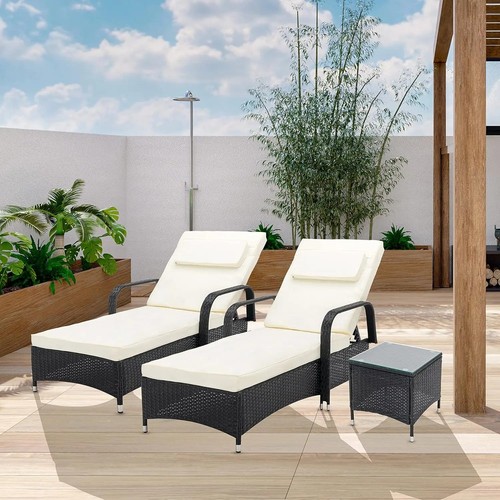 Piece black rattan sun - piece,