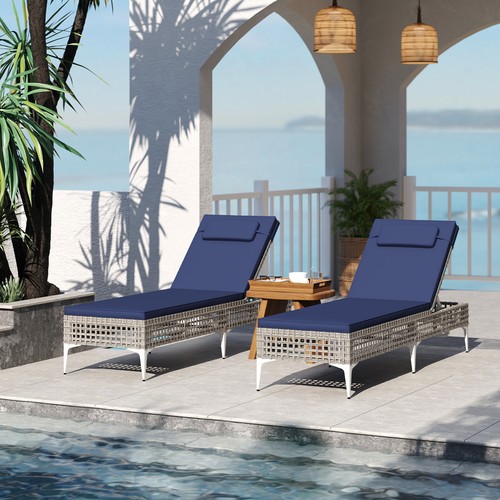 Rattan sun lounger level - rattan,