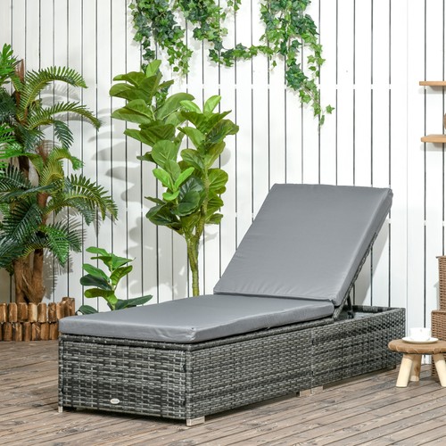 Rattan sun lounger - rattan,