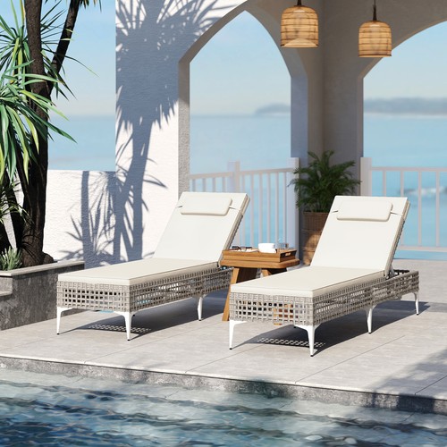 Rattan sun lounger level - rattan, 6-level