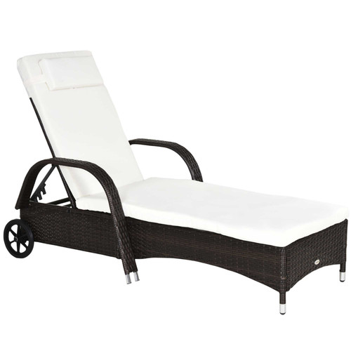 Adjustable rattan sun lounger - ,